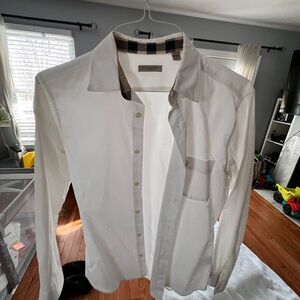 Burberry White Casual Button Down Shirt
